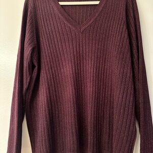Tommy Hilfiger Deep Purple V-Neck Sweater